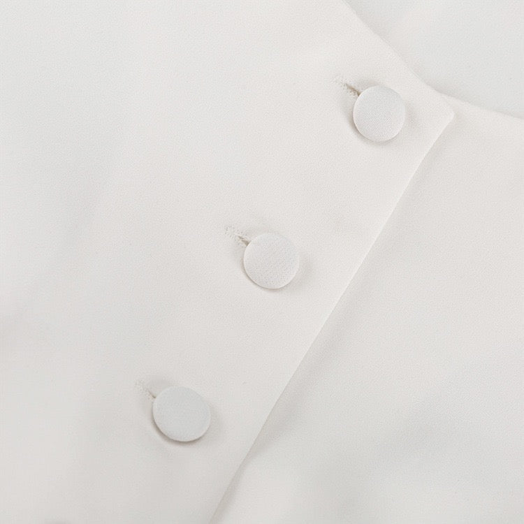 Elegant midi dress with button embellishments – Anava