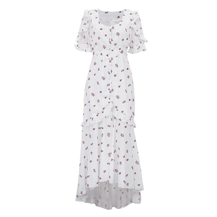 Floral chiffon midi dress – Jili