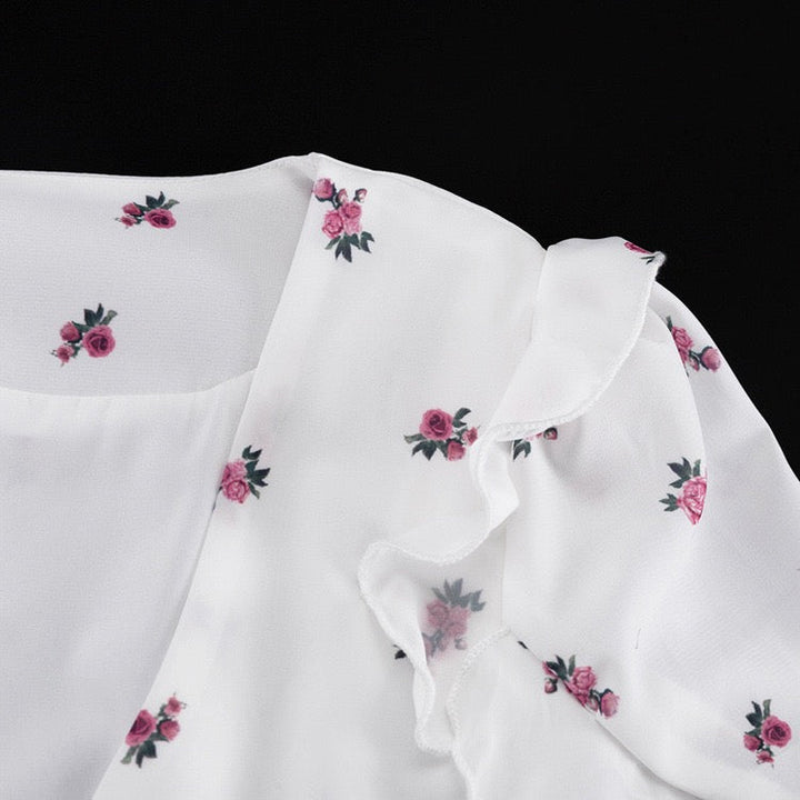 Floral chiffon midi dress – Jili