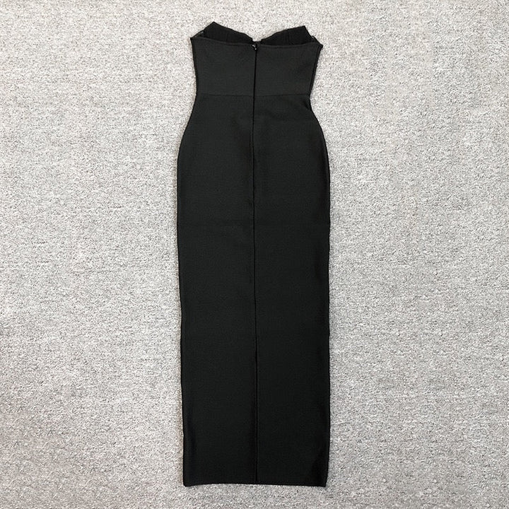 Elegant Strapless Maxi Dress in Shaping Fabric - ZOMA