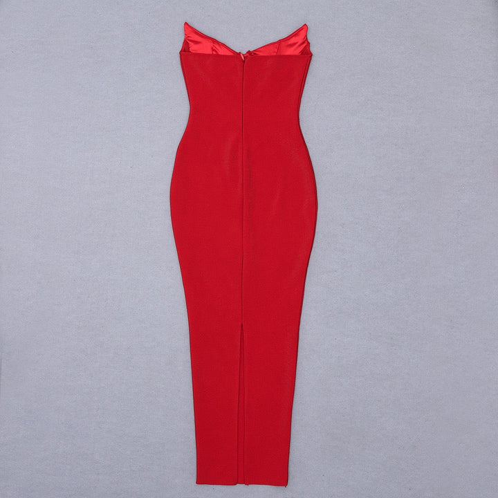 Elegant Strapless Maxi Dress in Shaping Fabric - ZOMA