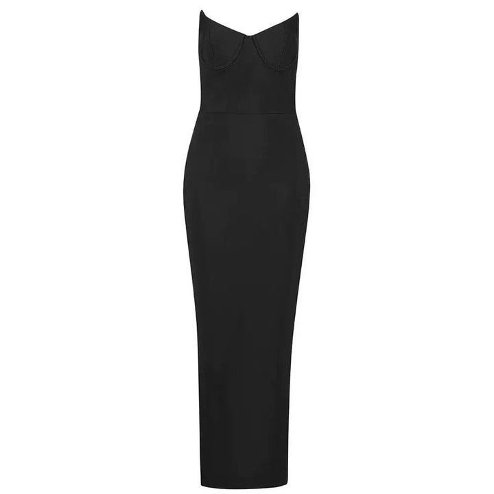 Elegant Strapless Maxi Dress in Shaping Fabric - ZOMA