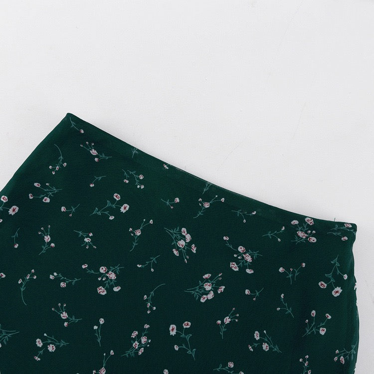 Floral chiffon two-piece set with a maxi skirt and button-down shirt – MAOR
