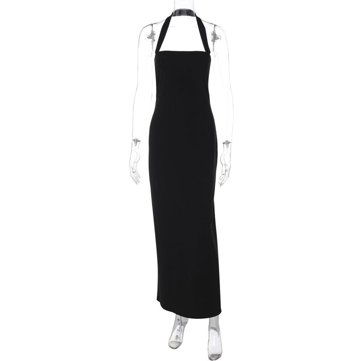 Fitted Maxi Dress with Open Back in Shaping Fabric - Yehli