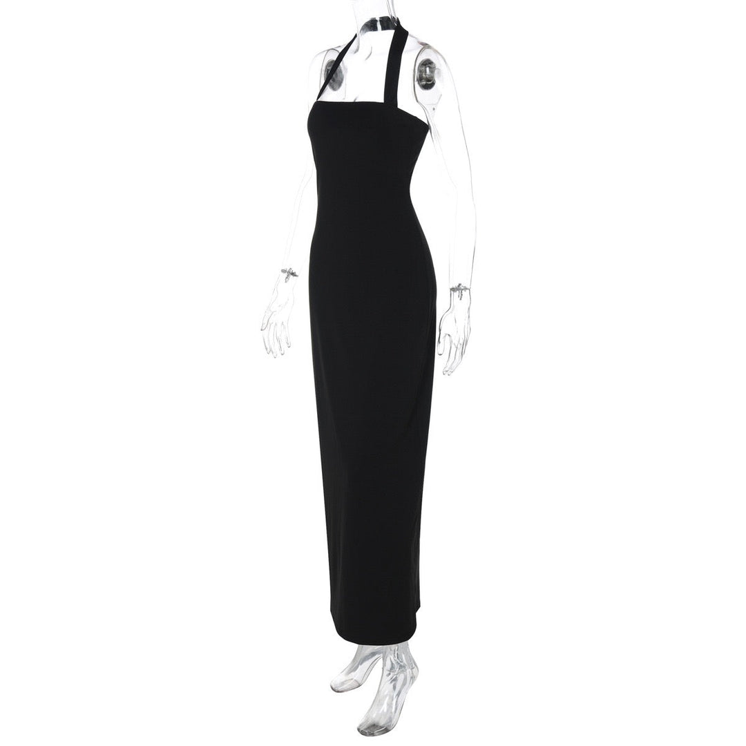 Fitted Maxi Dress with Open Back in Shaping Fabric - Yehli