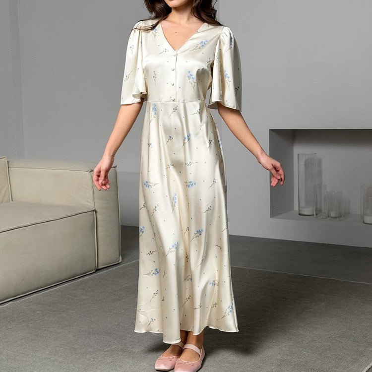 Floral satin maxi dress – PIA
