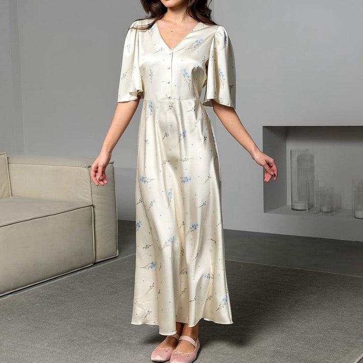 Floral satin maxi dress – PIA