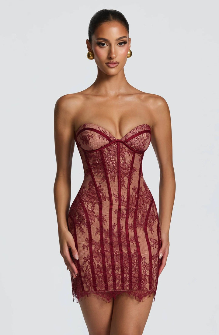 Mini Strapless Lace Dress - ULANDA