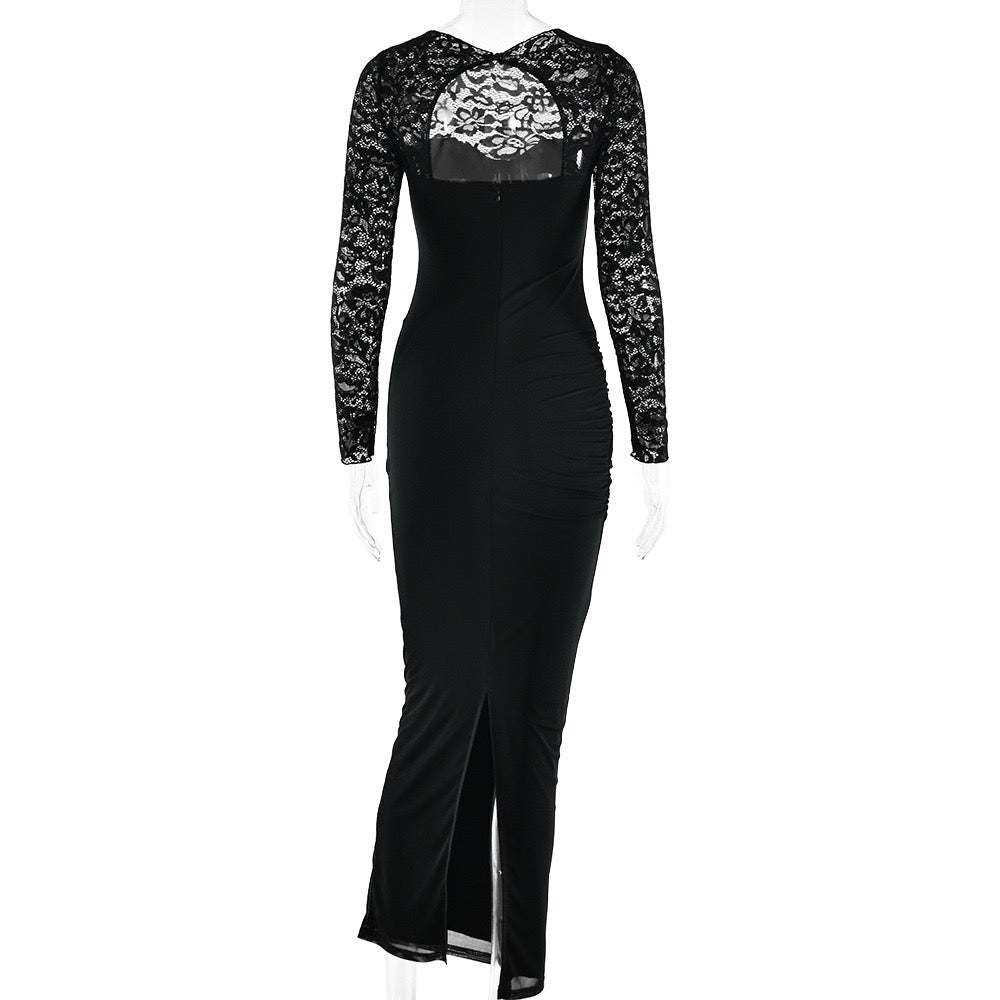 Maxi Dress with Lace Corset Design - DEMI