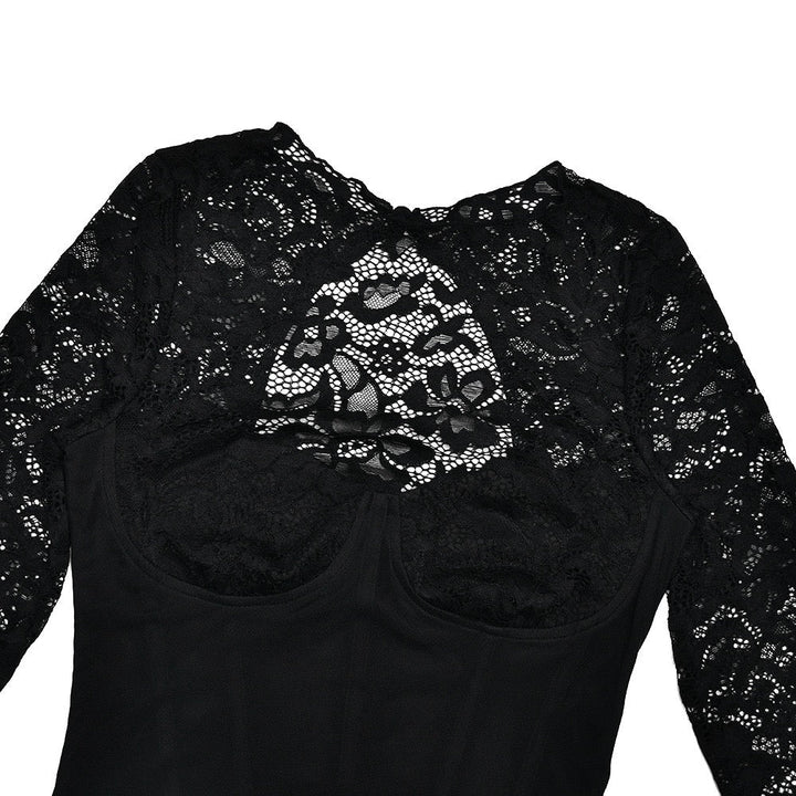 Maxi Dress with Lace Corset Design - DEMI