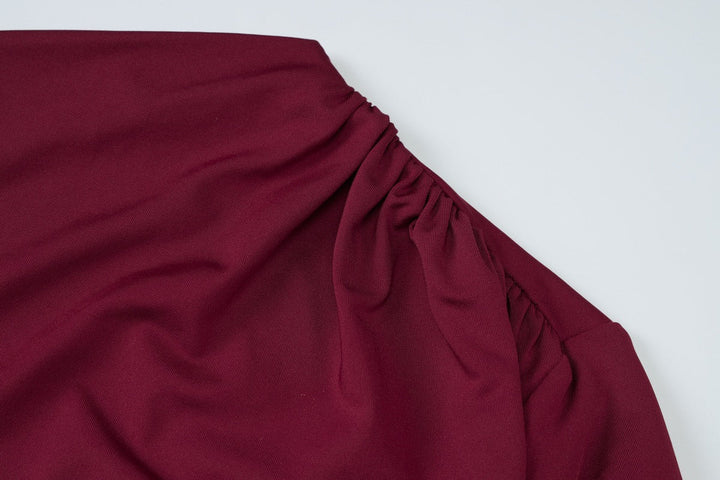 Maxi Dress with Ruching and Back Tie for Waist Fitting - Hermosa
