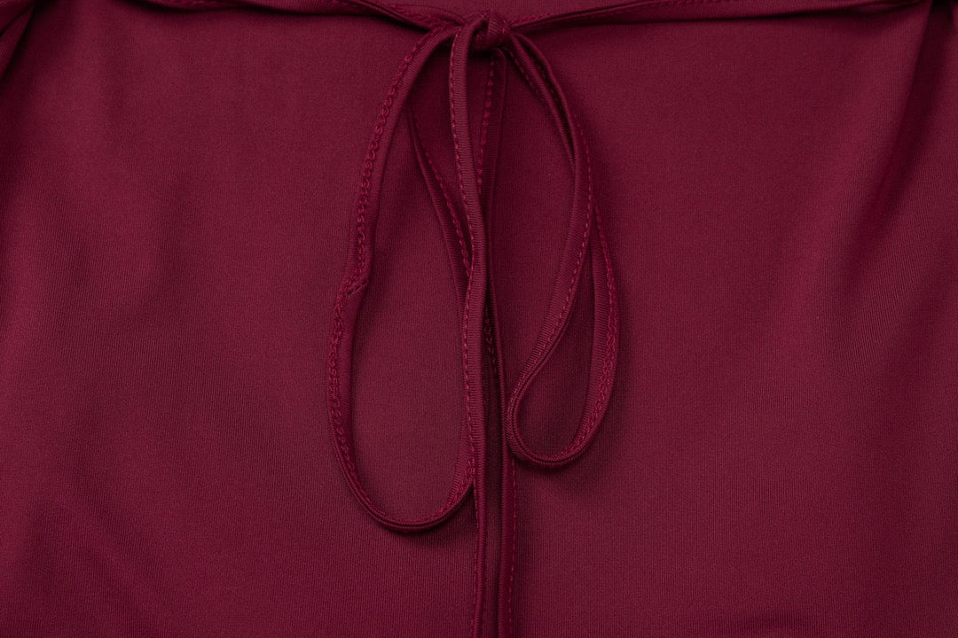 Maxi Dress with Ruching and Back Tie for Waist Fitting - Hermosa