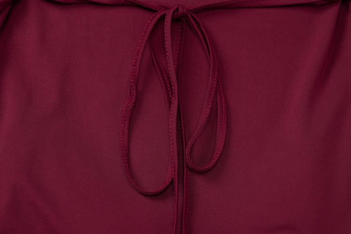Maxi Dress with Ruching and Back Tie for Waist Fitting - Hermosa