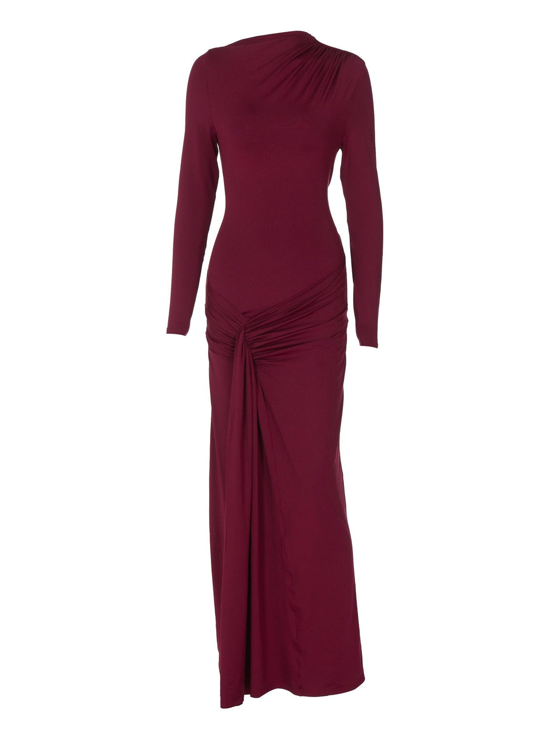 Maxi Dress with Ruching and Back Tie for Waist Fitting - Hermosa
