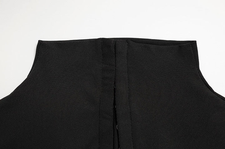 Maxi Dress with Asymmetric Slit and Pin Closure - Niv