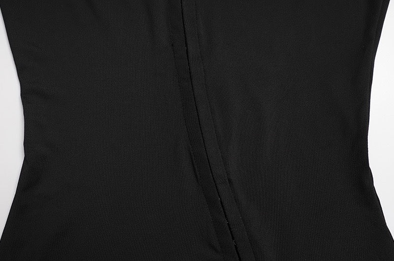 Maxi Dress with Asymmetric Slit and Pin Closure - Niv