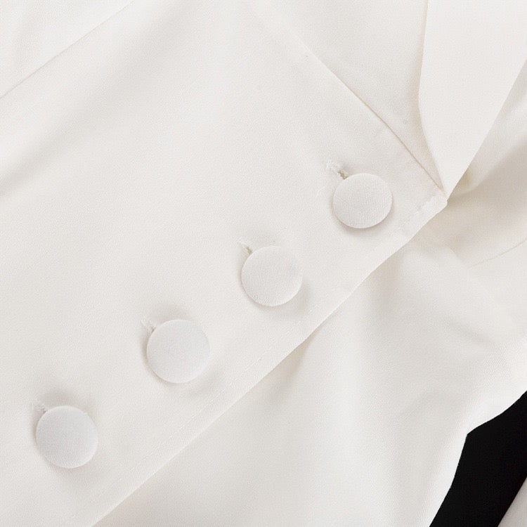 Elegant Tailored Maxi Dress with Button Decoration and Slit Design - YEARA