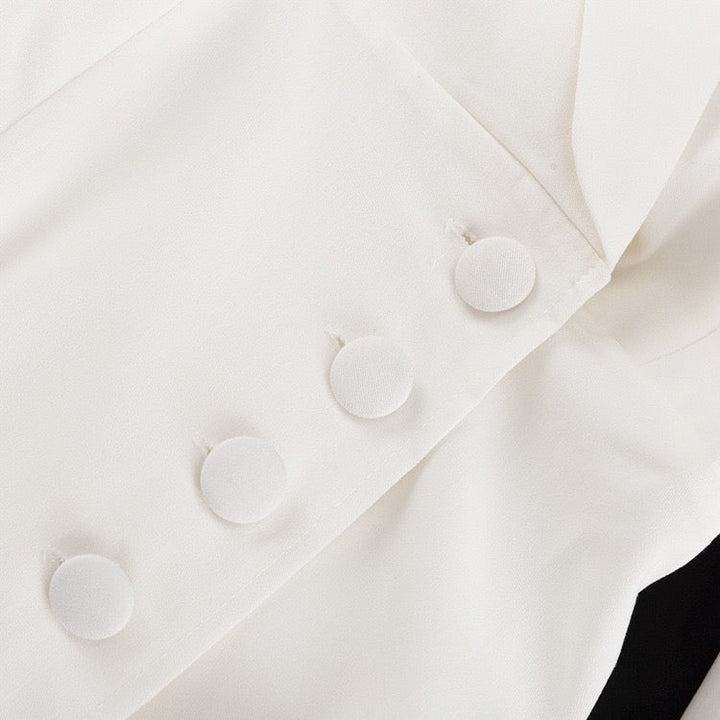 Elegant Tailored Maxi Dress with Button Decoration and Slit Design - YEARA