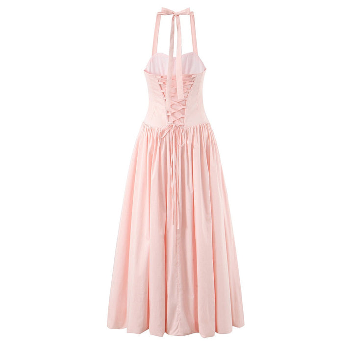Balloon Maxi Dress with Slit and Back Tie Design - Bianca
