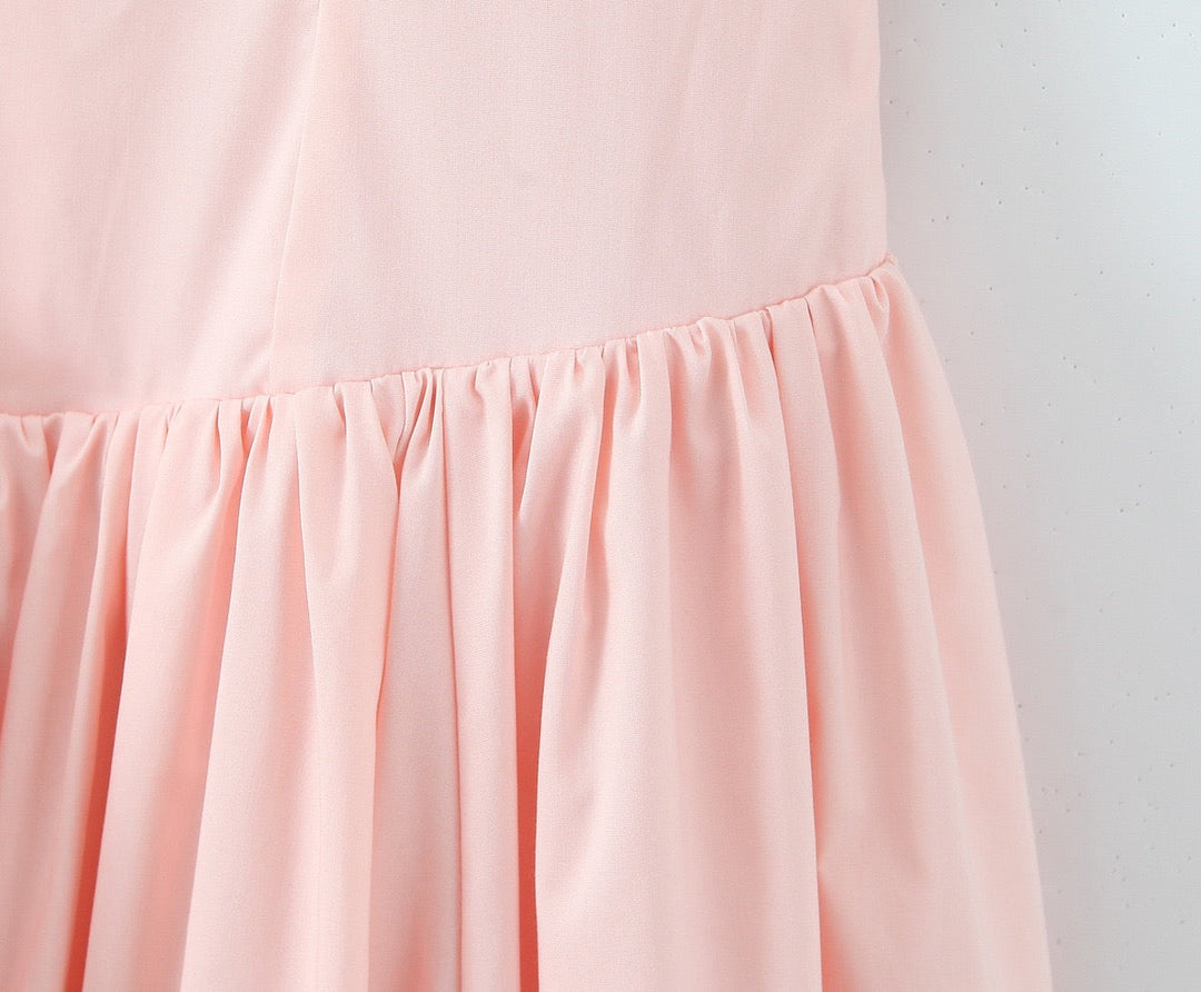 Balloon Maxi Dress with Slit and Back Tie Design - Bianca