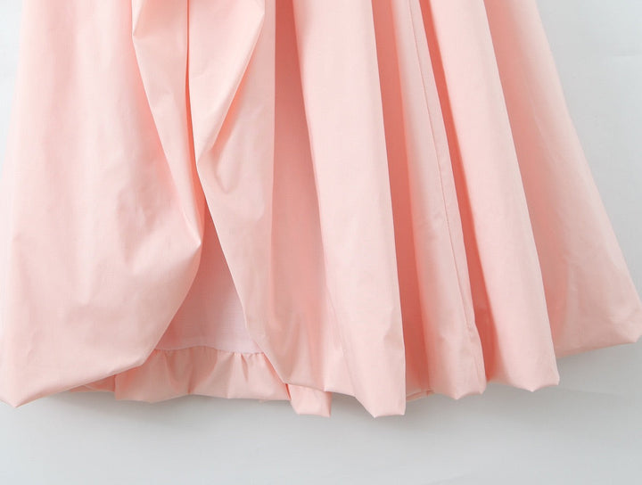 Balloon Maxi Dress with Slit and Back Tie Design - Bianca