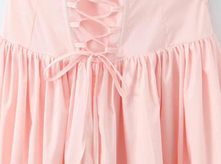 Balloon Maxi Dress with Slit and Back Tie Design - Bianca