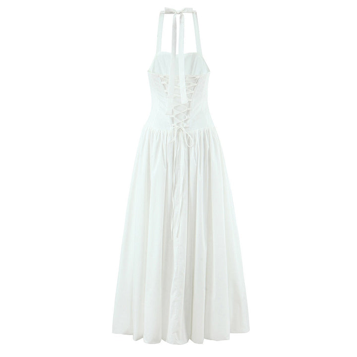 Balloon Maxi Dress with Slit and Back Tie Design - Bianca