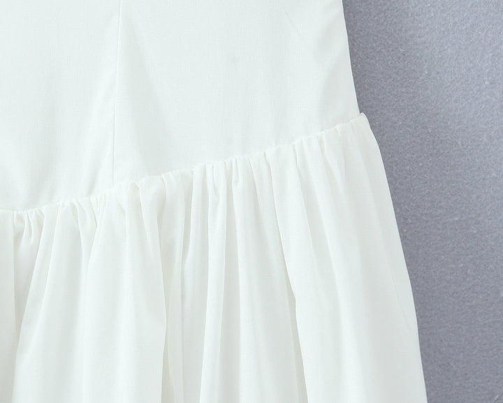 Balloon Maxi Dress with Slit and Back Tie Design - Bianca