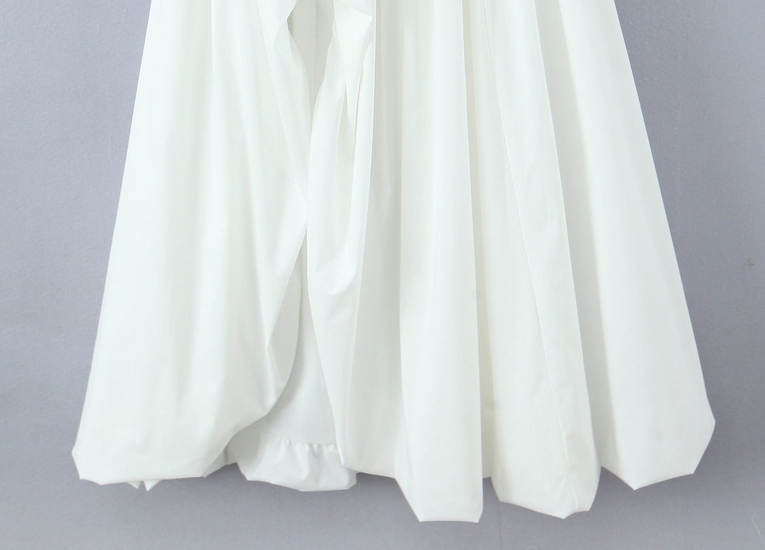 Balloon Maxi Dress with Slit and Back Tie Design - Bianca
