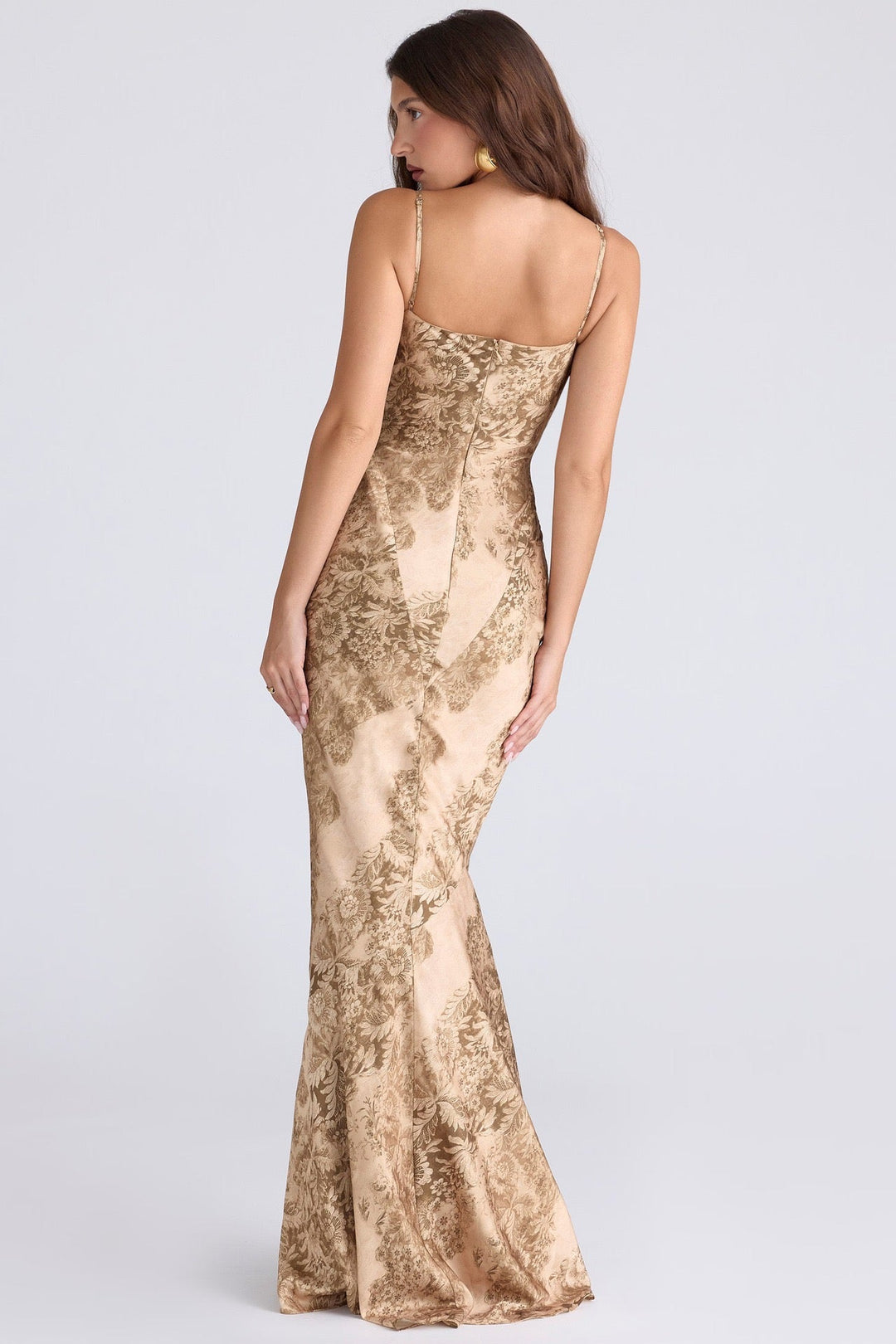 Elegant maxi dress with vintage floral print - DIKLA