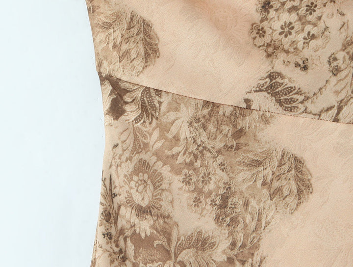 Elegant maxi dress with vintage floral print - DIKLA