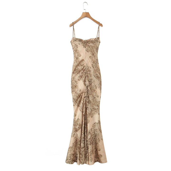 Elegant maxi dress with vintage floral print - DIKLA