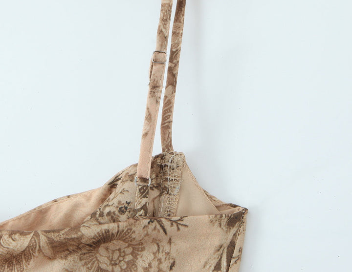 Elegant maxi dress with vintage floral print - DIKLA