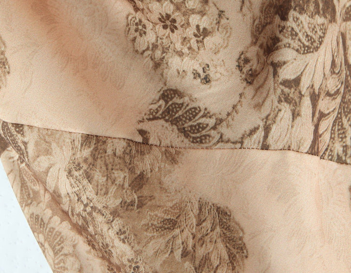 Elegant maxi dress with vintage floral print - DIKLA