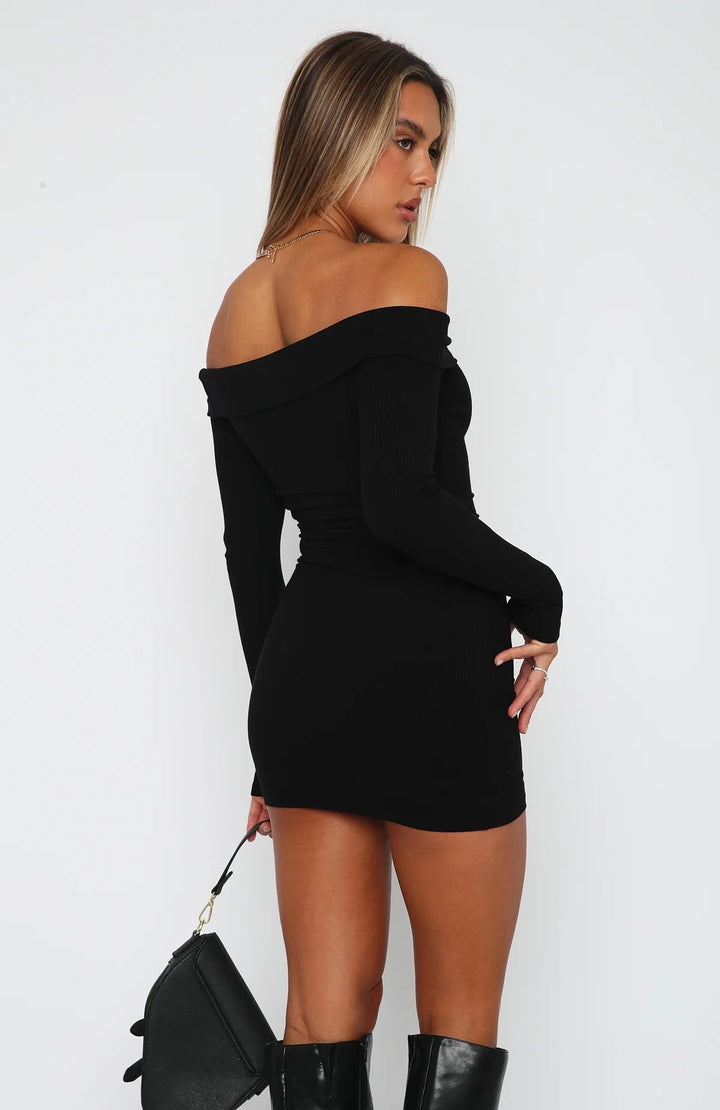 Fitted Mini Dress with Bare Shoulders - RIKA