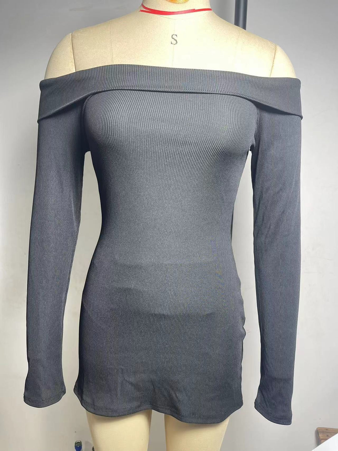 Fitted Mini Dress with Bare Shoulders - RIKA