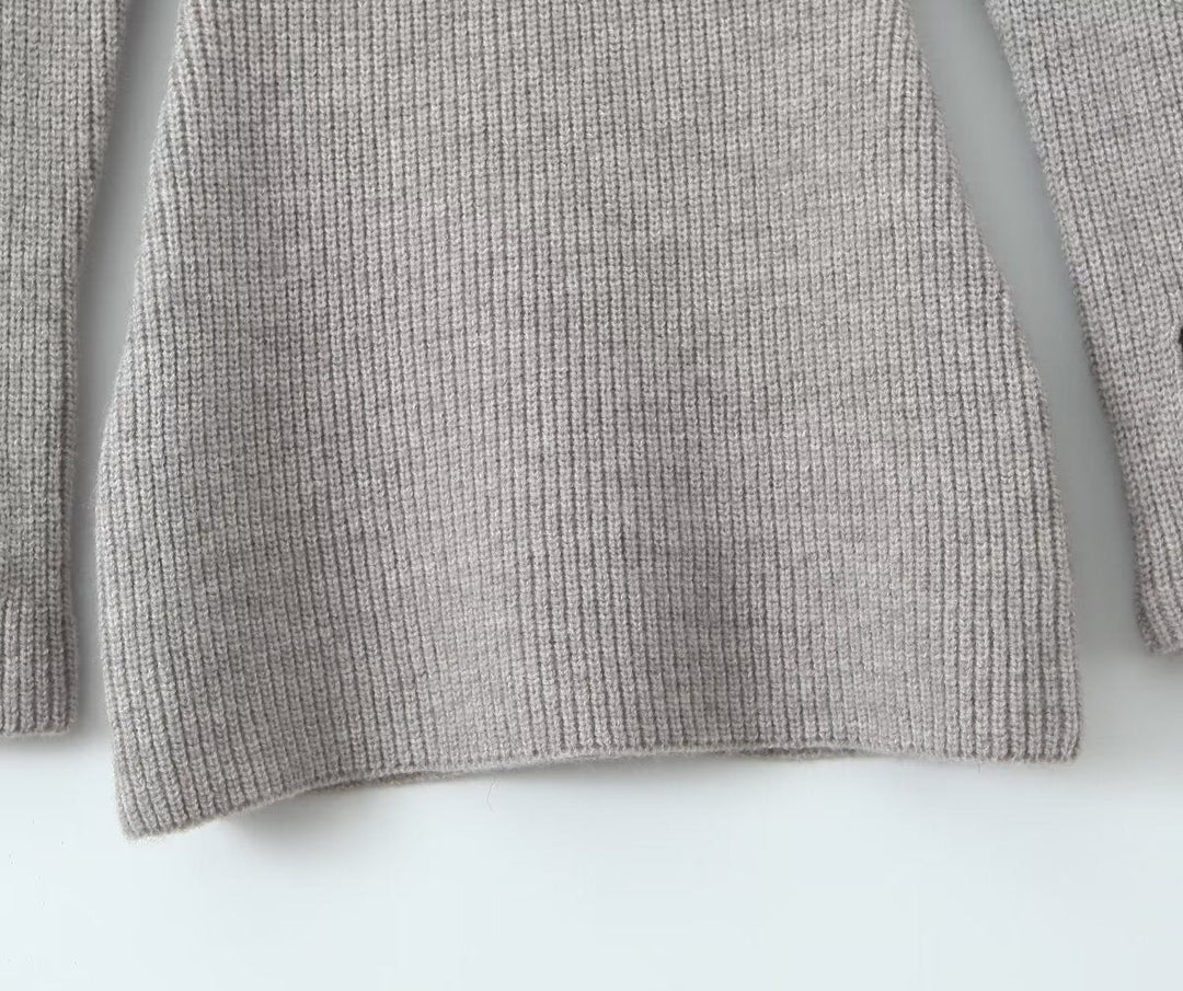 Fitted Knitted Mini Dress with Bare Shoulders - MEL