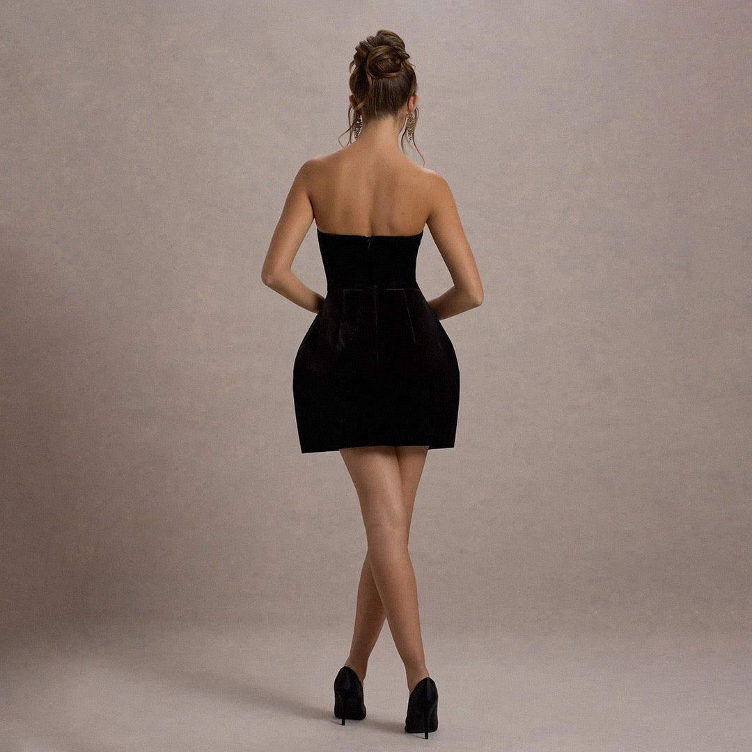 Strapless Mini Dress with Diamond Design - MERI LI