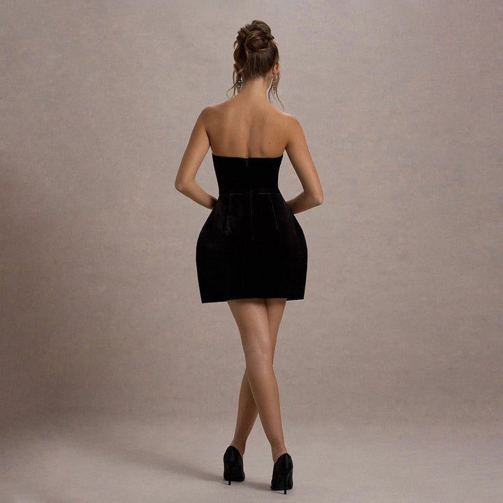 Strapless Mini Dress with Diamond Design - MERI LI