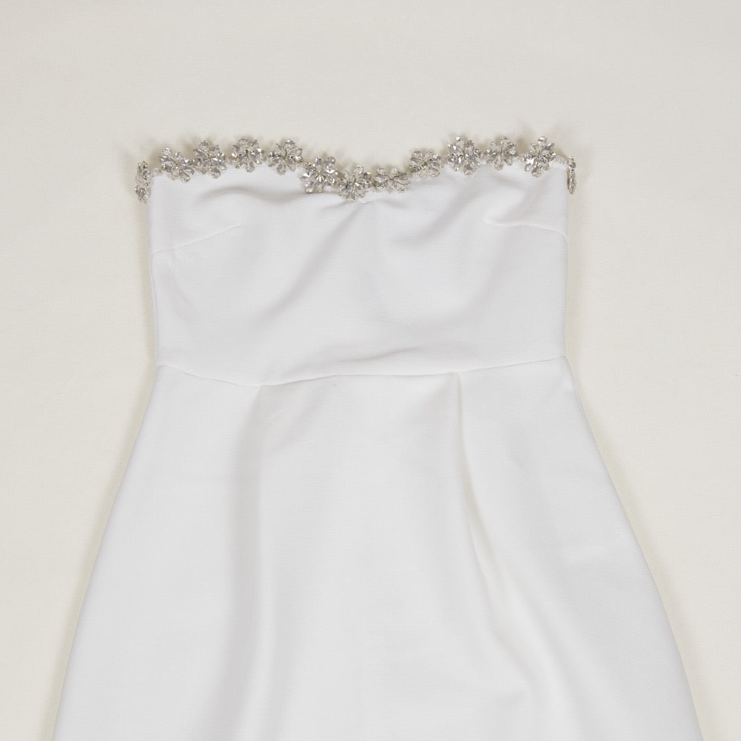 Strapless Mini Dress with Diamond Design - MERI LI