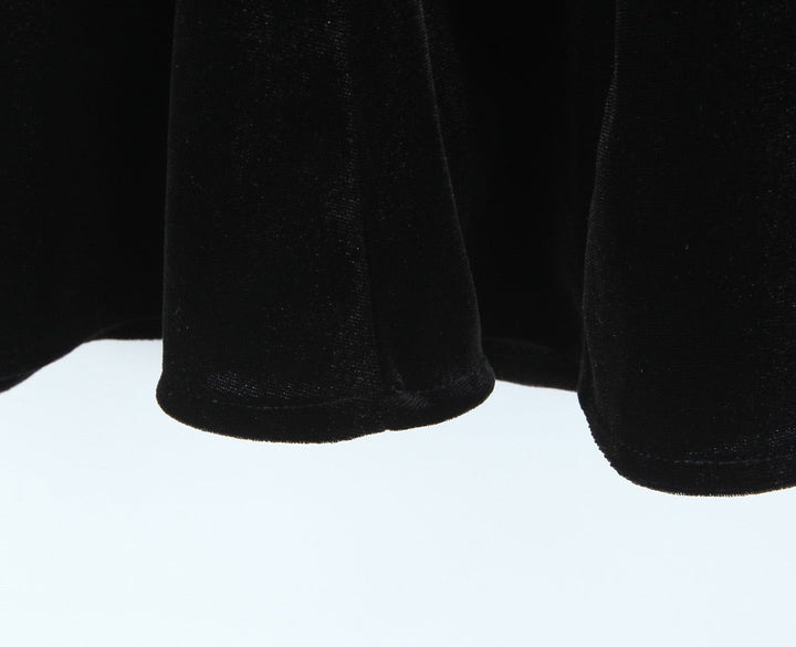 Velvet Mini Dress with A-Line Cut and Button Closure at Neck - Sahar