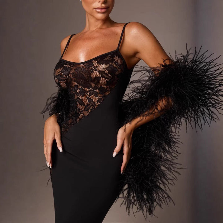 Maxi dress with lace design - Rely