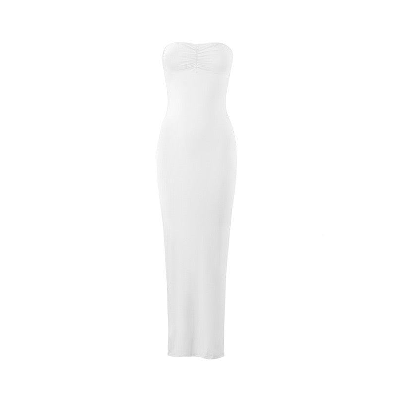 Strapless Maxi Dress with Slit Design - Rene