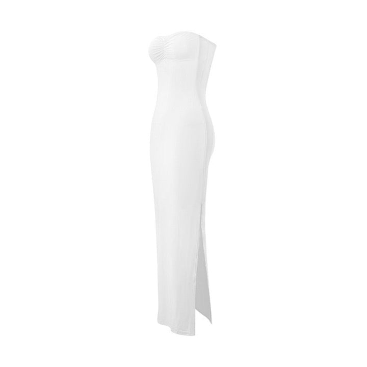 Strapless Maxi Dress with Slit Design - Rene