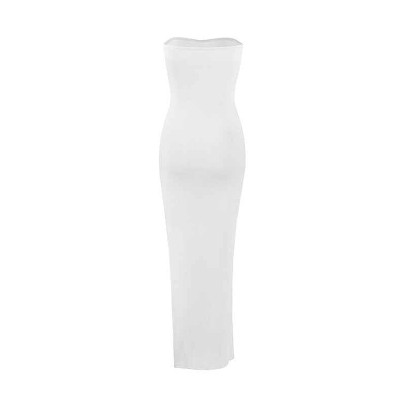 Strapless Maxi Dress with Slit Design - Rene