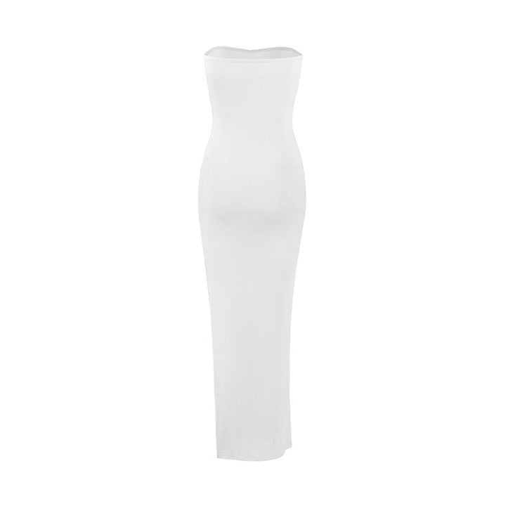 Strapless Maxi Dress with Slit Design - Rene