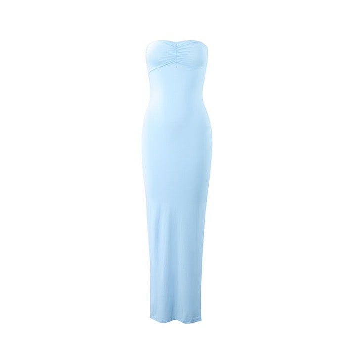 Strapless Maxi Dress with Slit Design - Rene