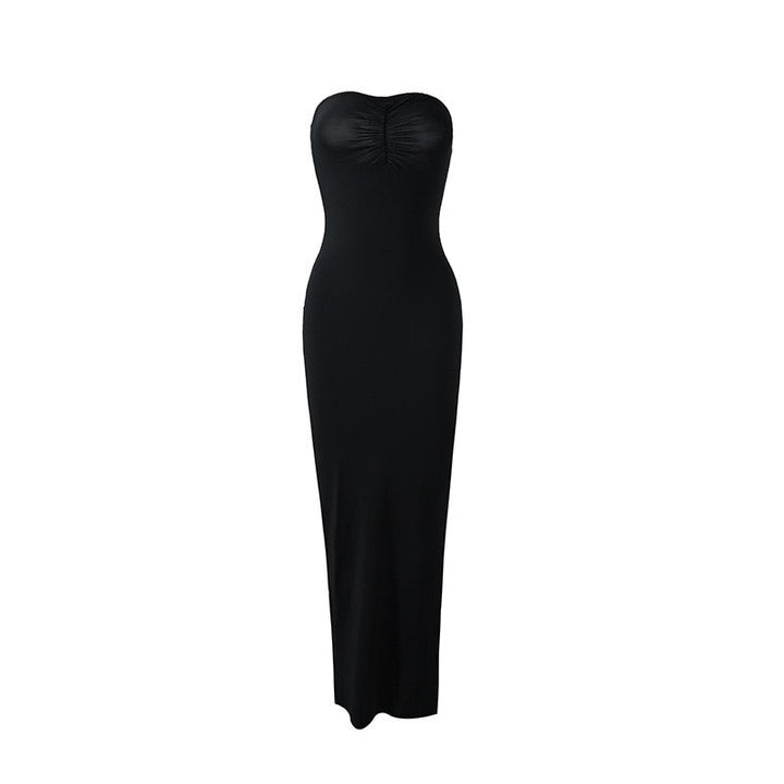 Strapless Maxi Dress with Slit Design - Rene