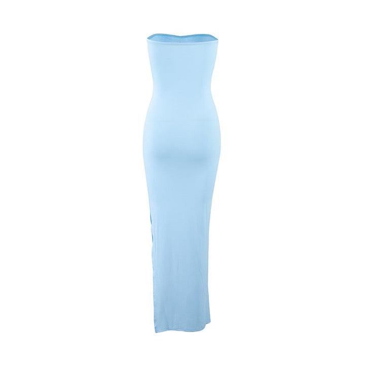 Strapless Maxi Dress with Slit Design - Rene