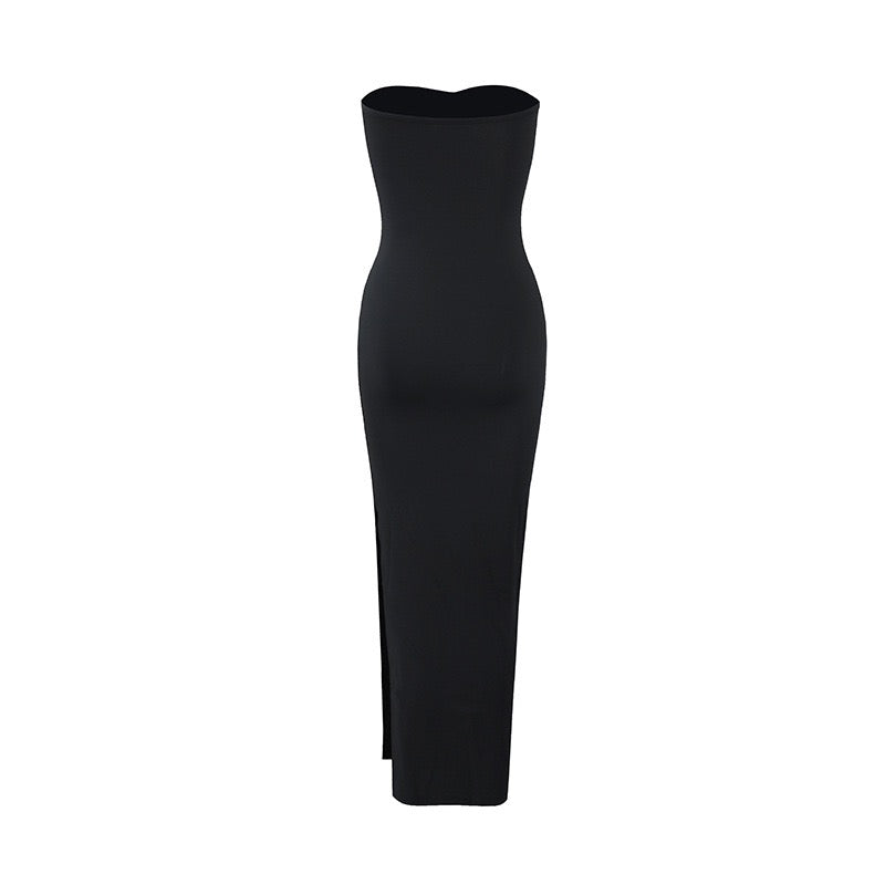 Strapless Maxi Dress with Slit Design - Rene